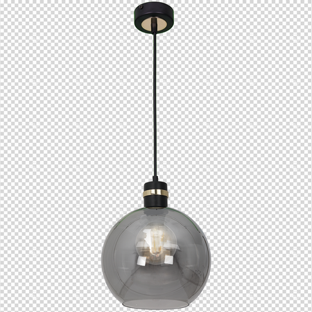 Lampa wisząca OMEGA 1xE27 Przydymione Szkło Kula MLP65300 Milagro Metal + Szkło