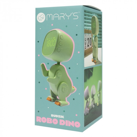 Zegar Elektroniczny dla Dzieci BUDZIK Zielony Akumulatorowy 1200mAh ROBO MARY'S