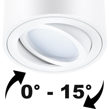 Oprawa Natynkowa HALOGENOWA Tuba Spot Ruchoma Okrągła Biała 50mm + Wkład LED 5W 4000K AMAT-S LUMILED