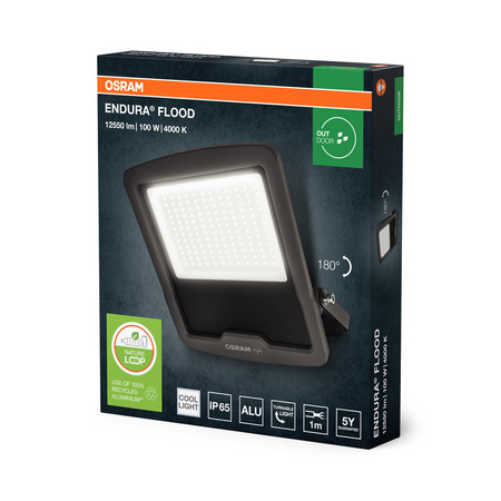 Naświetlacz LED Reflektor Zewnętrzny Lampa LED 100W 12000lm 4000K Neutralna Szary IP65 Endura Osram
