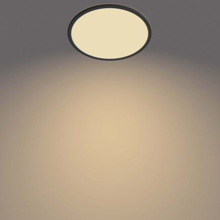 Lampa Sufitowa Plafon Łazienkowy LED 18W 1500lm 2700K SceneSwitch IP44 Czarna Super Slim CL550 Bathroom Philips