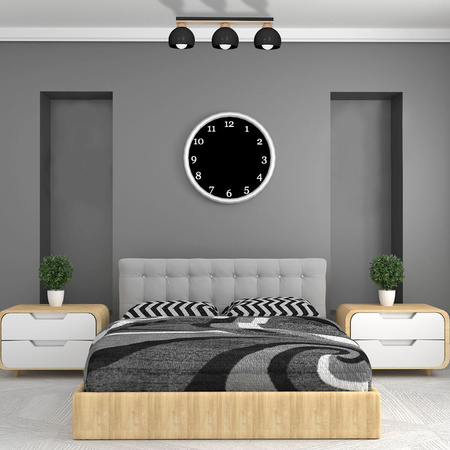 Lampa sufitowa w stylu skandynawskim czarna MiLAGRO DAMA 3x E27 Drewno + metal