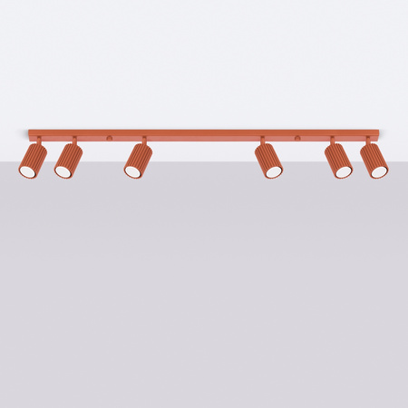 Lampa Sufitowa Reflektor Tuba Spot 6x GU10 Ochra Czerwona Karbon Deep Space SL.1642 Sollux