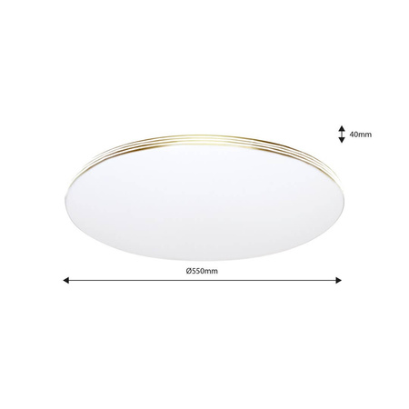 Plafon LED Lampa Sufitowa Natynkowa 72W 4320lm CCT 55cm SIENA GOLD Milagro + pilot