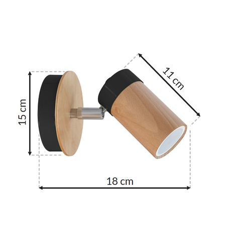 Lampa Ścienna Kinkiet BARON Czarna 1xGU10 Milagro