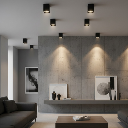 Oprawa Sufitowa Natynkowa Kwadratowa JUPITER K17 DOWNLIGHT E27 Czarna