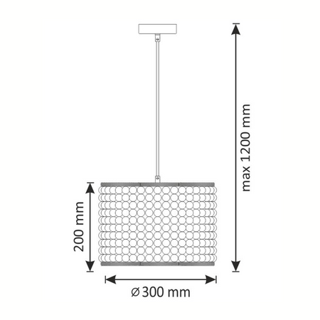 Lampa Wisząca Sufitowa RIBE 1x E27 Zwis Biała Drewno GOLDLUX (Polux)