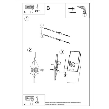 Lampa Ścienna Kinkiet G9 Prostokątna Biała Nowoczesna Piegare Sollux