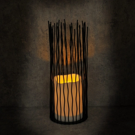 Lampa Ogrodowa LED bateryjna LATARENKA LED NYBORG 35cm IP44 2xAA czarna metal GOLDLUX (Polux)