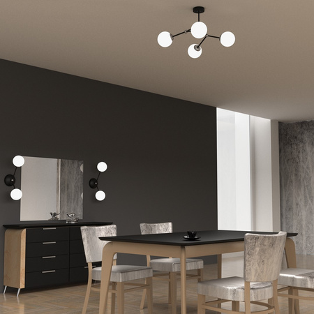 Lampa Sufitowa JOY Czarna 4xE14 Milagro
