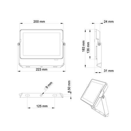 Naświetlacz LED Lampa Reflektor 50W 4750lm 6500K IP65 Czarny ProjectLine Philips