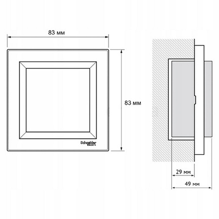 Ściemniacz z Funkcją Łącznika Schodowego z Ramką IP20 Podtynkowy SCHNEIDER ASFORA