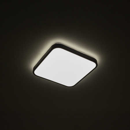 Plafon Lampa Sufitowa Oprawa Natynkowa LED 16W 900lm 3000K Ciepła Czarna Wodoodporna IP44 AGNES SQUARE LED 8108 Nowodvorski