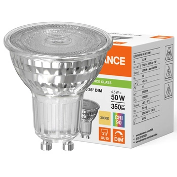 Żarówka LED Reflektor GU10 PAR16 4.5W = 50W 350lm 3000K Ciepła 36° CRI90 Ściemnialna Ledvance