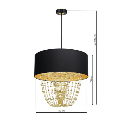 Lampa wisząca ALMERIA 1xE27 Elegancka Sznury Korali MLP6442 Milagro Metal + Tworzywo sztuczne+ Tkanina