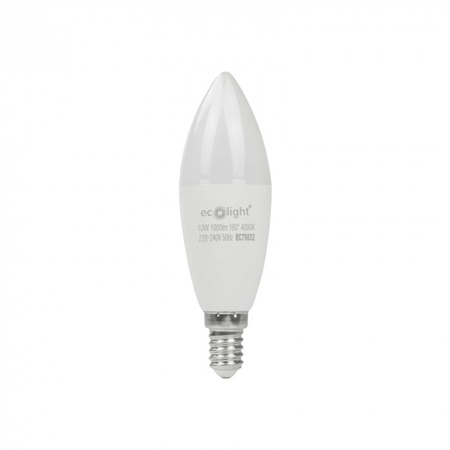 Żarówka LED Świeczka B37 E14 10W 900lm 4000K Neutralna Ecolight