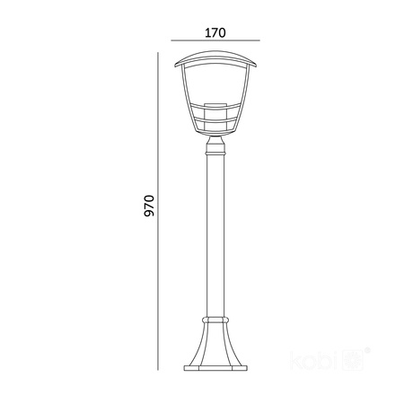 Lampa Ogrodowa Słupek Zewnętrzny Stojący LED E27 IP54 Czarny Tvio Kobi