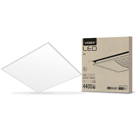Panel LED Sufitowy Wpuszczany 60x60 40W 5100lm 4000K Neutralna Biała Videx