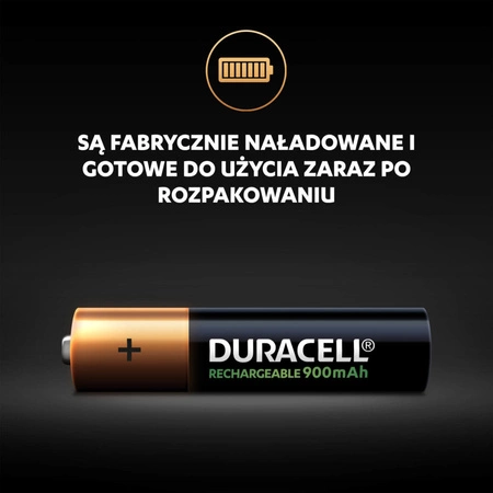 Akumulatorki Baterie Duracell Rechargeable AAA 900MAH HR03 Blister 4szt