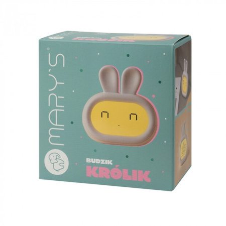Zegar Elektroniczny dla Dzieci BUDZIK Szary USB Akumulatorowy 1200mAh KRÓLIK MARY'S