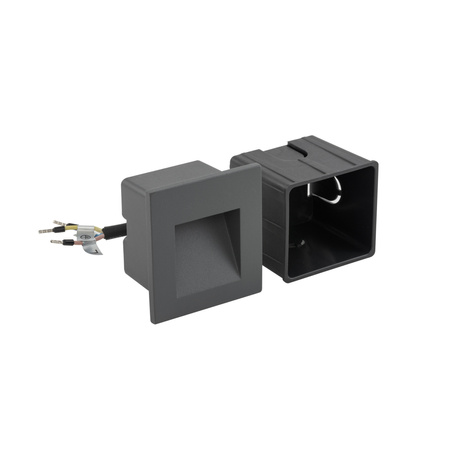 Lampa Ogrodowa Zewnętrzna Kinkiet Elewacyjny Oprawa Podtynkowy LED 3W 120lm 3000K Ciepła Grafitowa Wodoodporna IP44 Nowoczesna STEP 6907 Nowodvorski