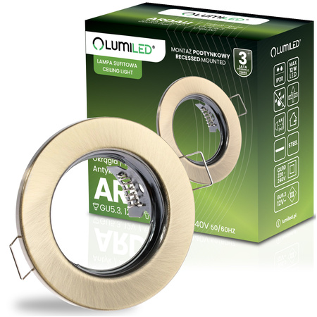 Oprawa Halogenowa Podtynkowa Okrągła Antyk GU10 MR16 ARDALI LUMILED