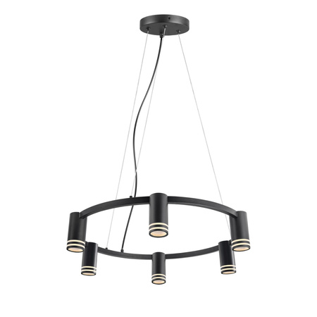 Lampa Sufitowa Wisząca Zwis 6x GU10 Czarna ROMA Sanico Goldlux