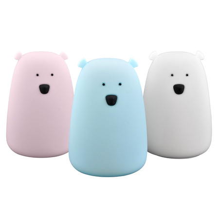 Lampka dekoracyjna LED z akumulatorem MIŚ TAP TAP Biały GOLDLUX (Polux) 16cm