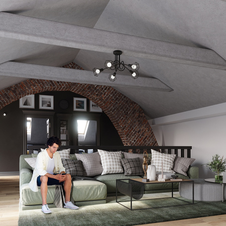 Lampa Ścienna Kinkiet E14 Geometryczna Geometryczna Czarna Nowoczesna Artemis Sollux