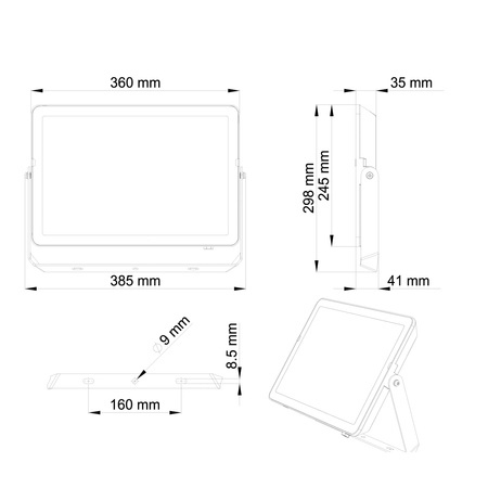 Naświetlacz LED Lampa Reflektor 150W 14250lm 6500K IP65 Czarny ProjectLine Philips