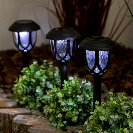 Lampa Solarna Ogrodowa LED Wbijana 5500-6000K IP44 40cm Czujnik Zmierzchu