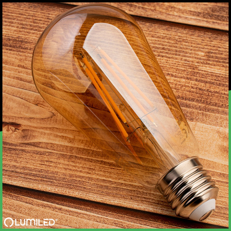 6x Żarówka LED E27 Edison ST64 4W = 35W 440lm 2000K Ciepła 360° FILAMENT LUMILED