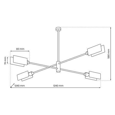 Lampa Sufitowa ASTRA 4xE27 Milagro