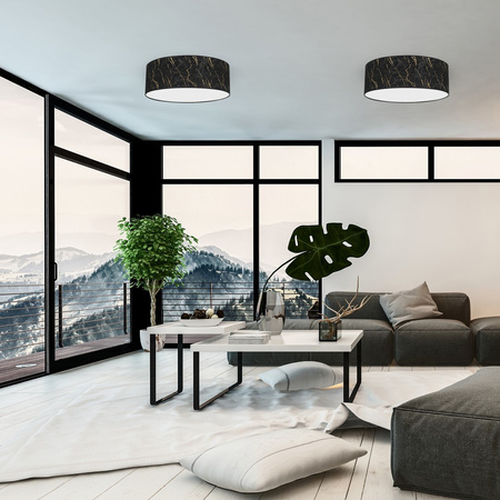 Plafon LED Lampa Sufitowa SENSO Czarna Złota 3xE27 Ø50cm Milagro