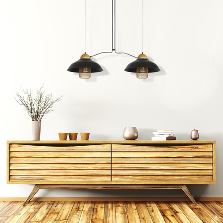 Lampa wisząca czarna w stylu loft MiLAGRO 2xE27 BJORN