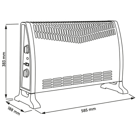 Grzejnik Konwektorowy 2000W Czarny Sanico Goldlux