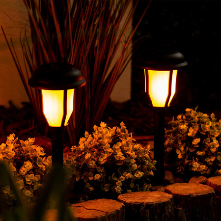 Lampa Solarna Ogrodowa LED Wbijana Pochodnia 40cm IP44 Czujnik Zmierzchu