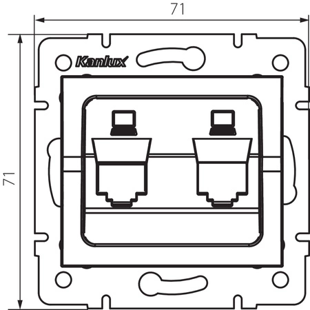 Adapter Gniazda RJ45 Internetowe Kwadratowe Czarne LOGI Kanlux