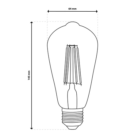 Żarówka LED E27 Edison ST64 4W = 35W 440lm 2000K Ciepła 360° FILAMENT LUMILED