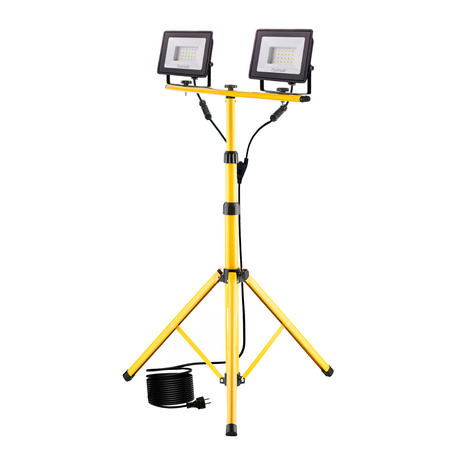 Naświetlacz LED ZUNA2 Halogen Lampa 2x 30W 4000K na Statywie + Przewód + Złącze Hermetyczne LUMILED