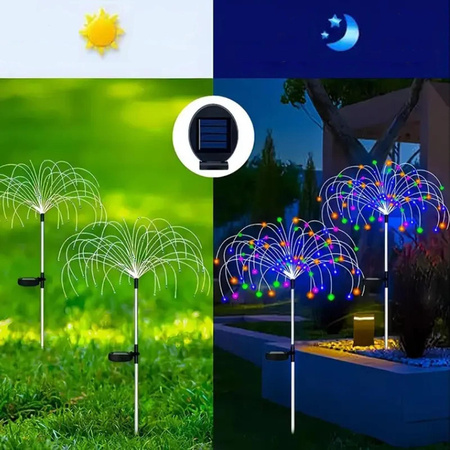 Lampa Solarna Ogrodowa LED LOTUS Wbijana Dekoracyjna Dmuchawiec Fajerwerki RGB LUMILED