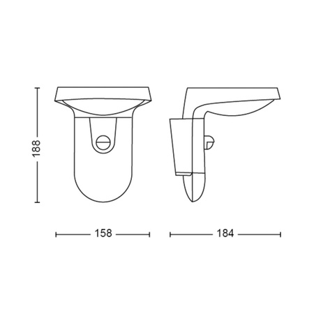 Kinkiet Ogrodowy Lampa Elewacyjna Zewnętrzna LED 9W 800lm 2700K IP44 z Czujnikiem Ruchu i Zmierzchu Antracyt Tyla Philips