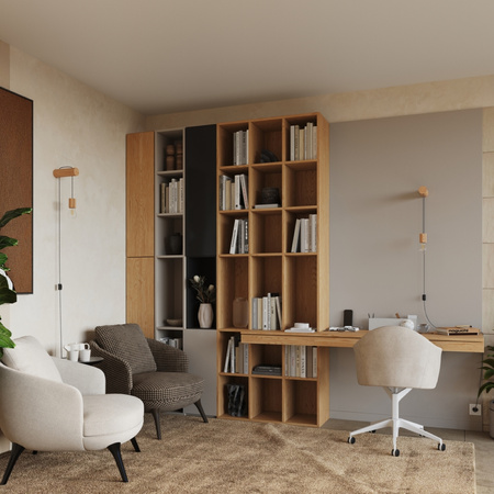 Lampa Ścienna Zwis 1x E27 Naturalne Drewno Biała Nimbi Peach Puff SL.1644 Sollux