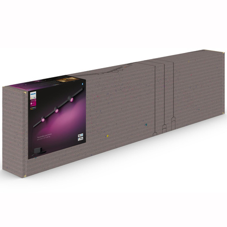 Zestaw Szyna Oświetleniowa Perifo Szynoprzewód 1,5m + 3x Reflektor LED 15,9W CCT RGB Philips HUE Bluetooth Czarny