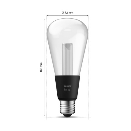 Żarówka LED E27 Edison ST72 6.8W = 60W 500lm 2000-6500K CCT + RGB FILAMENT SMART Inteligentna Bluetooth ZigBee White and Color Ambiance Philips HUE