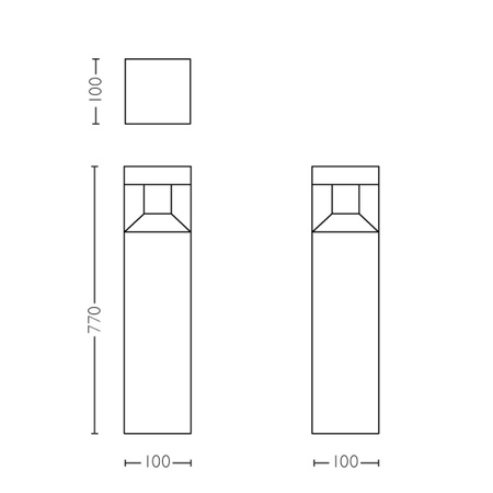 Lampa Ogrodowa Zewnętrzna SŁUPEK 77cm LED 8W 800lm 2700K IP44 Parterre Philips