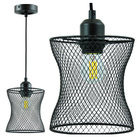 LAMPA Sufitowa WISZĄCA HASLO E27 Czarna GOLDLUX (Polux)