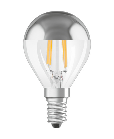 Żarówka LED P45 Kulka E14 4W = 31W 350lm 2700K Ciepła 300° Srebrna Retrofit Filament CLASSIC Osram