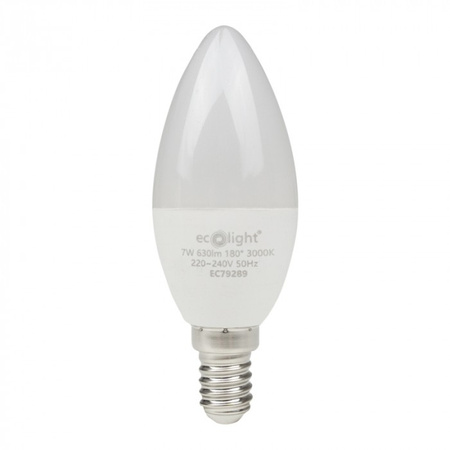 Żarówka LED Świeczka B37 E14 7W 630lm 3000K Ciepła Ecolight