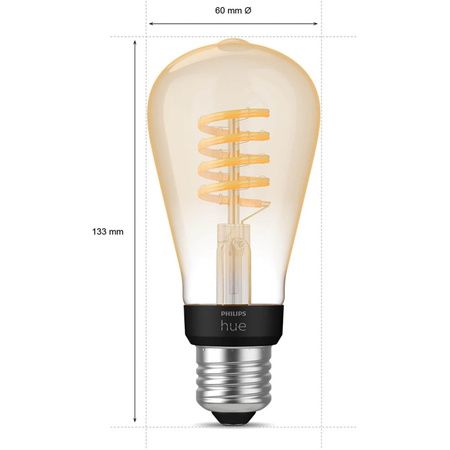 Żarówka LED Edison E27 ST64 7W CCT PHILIPS HUE White & Ambiance Filament Bluetooth Zigbee
